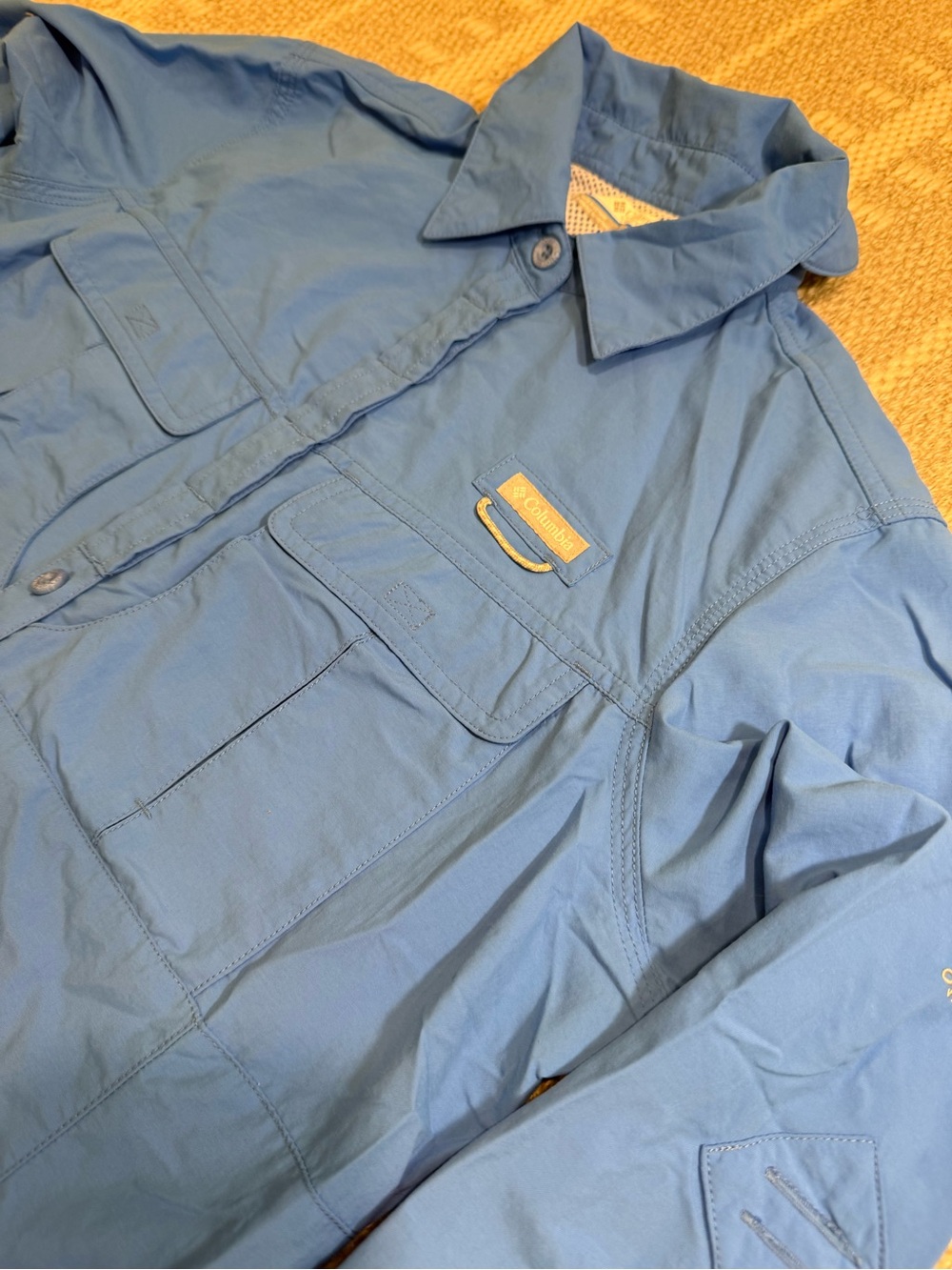 Columbia Women’s Size Medium PFG Omni-Shield Long Sleeve Fishing Shirt Blue - Picture 8 of 13